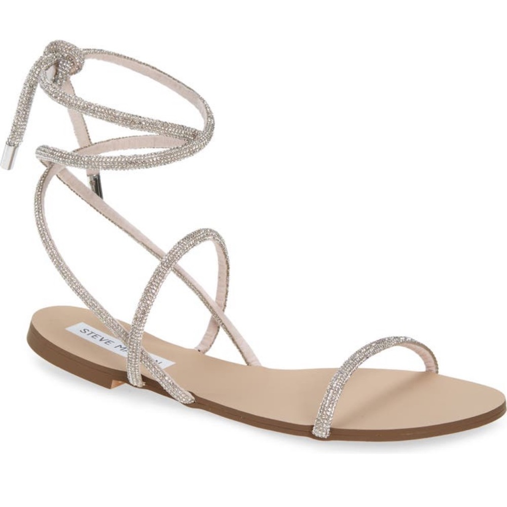 Steve Madden twirl rhinestone lace up sandals